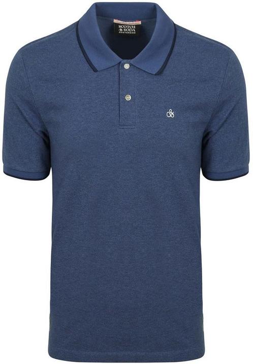 Scotch And Soda Melange Polo Donkerblauw maat M Heren, Kleding | Heren, Polo's, Blauw, Nieuw, Maat 48/50 (M), Verzenden