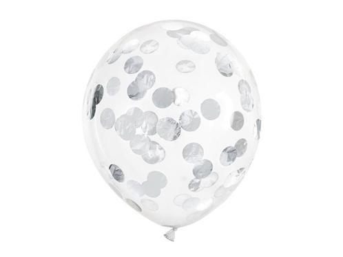 Confetti Ballonnen Zilver Deluxe 30cm 6st, Hobby en Vrije tijd, Feestartikelen, Nieuw, Verzenden