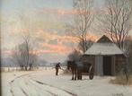W.J. Alberts (1912-1990) - Winterlandschap met paard en
