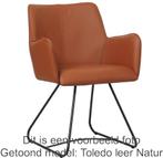 Cognac leren  design eetkamerstoel - Toledo Leer Natur (cogn, Huis en Inrichting, Stoelen, Nieuw, Industrieel, Leer, Ophalen of Verzenden