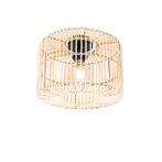 Oosterse plafondlamp zwart met rotan - Maud, Huis en Inrichting, Lampen | Plafondlampen, Nieuw, Overige materialen, Oosters