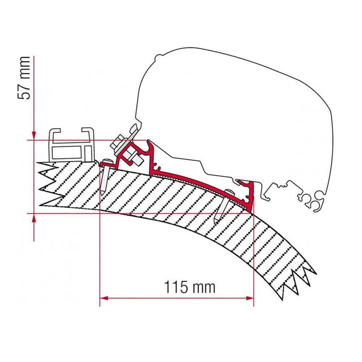 Fiamma Carthago Chic/Rapido i80-i90 Adapter 340 <2014, Caravans en Kamperen, Voortenten en Luifels, Nieuw, Fiamma, Ophalen of Verzenden