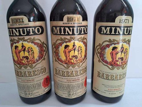 1964 , 1971 Riserva & 1971 Minuto - Barbaresco - 3 Flessen, Verzamelen, Wijnen
