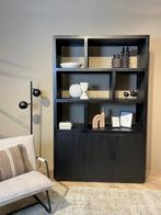 Opbergkast Jax 145 cm Zwart – Vakkenkast van Mangohout, Ophalen, Nieuw