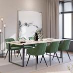 Eetkamerstoel Marilyn fluweellook, zwarte stoelpoten - donke, Verzenden, Nieuw