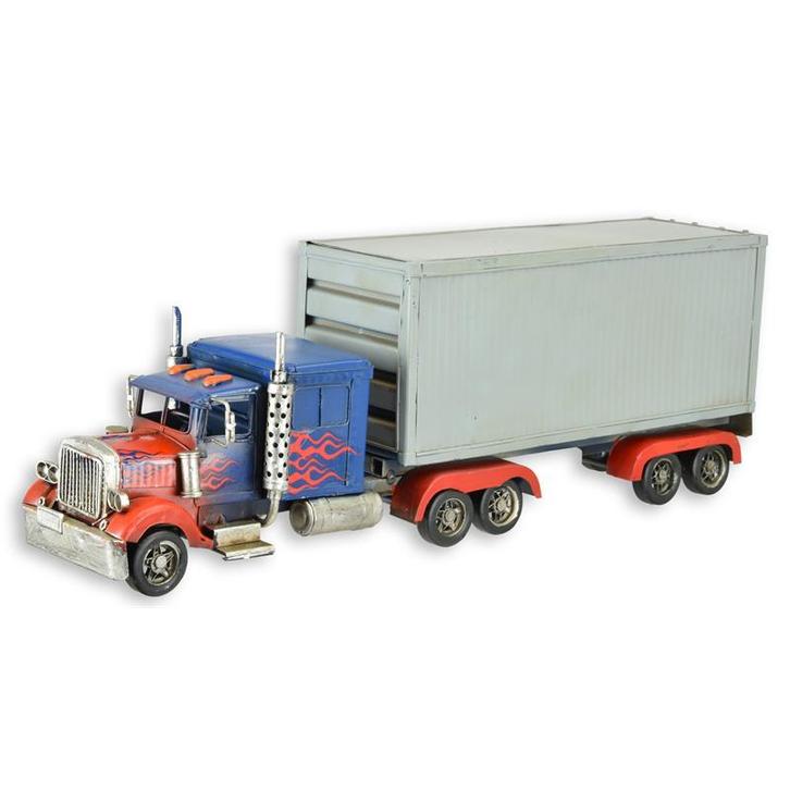 A TIN MODEL OF A CONTAINER TRUCK (Beeldjes - Decoratie), Antiek en Kunst, Kunst | Beelden en Houtsnijwerken, Verzenden