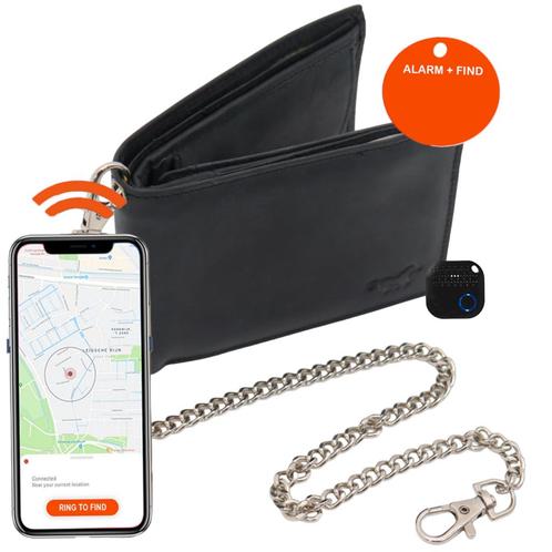 Uitgebreide portemonnee Heren met Tracker  - Portefeuille me, Sieraden, Tassen en Uiterlijk, Portemonnees, Leer, Nieuw, Ophalen of Verzenden