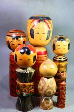 Hout - (6) Grote Sosaku Kokeshi Pop Masao Watanabe - Shwa, Antiek en Kunst