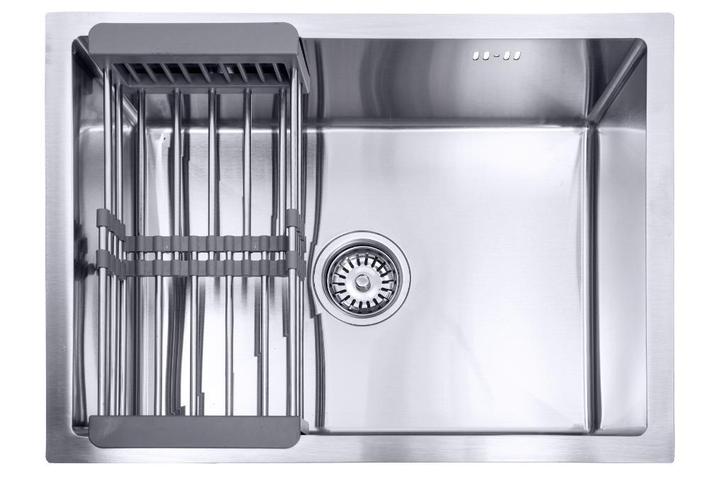 Spoelbak + Droogrek | Wasbak | Gootsteen | 59x44x20cm | RVS, Huis en Inrichting, Keuken | Keukenelementen, 25 tot 50 cm, Overige kleuren