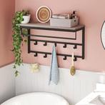 Wandkapstok met Plank – Metalen Rek met 10 Haken en Stang, Huis en Inrichting, Kasten | Wandmeubels, Verzenden, Nieuw