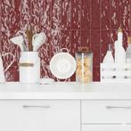 Wandtegel Ragno Elements Licht Relieve Ruby Rood Glans 7x25, Nieuw, 20 tot 40 cm, 10 m² of meer, Wandtegels