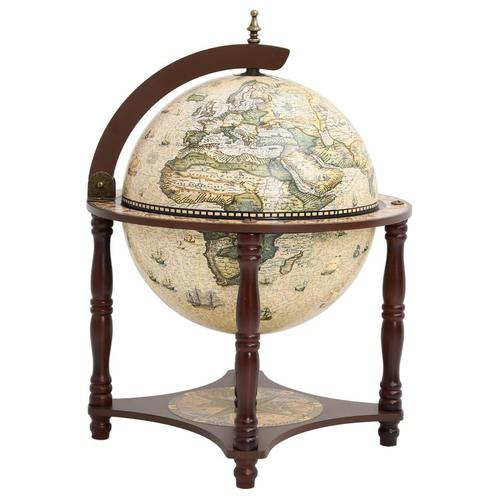 vidaXL Globebar massief eucalyptushout bruin, Huis en Inrichting, Woonaccessoires | Wijnrekken, Nieuw, Verzenden