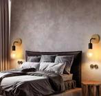 Industriële Wandlampen Set 2 – Retro Hout en Metaal, E27, Huis en Inrichting, Lampen | Wandlampen, Verzenden, Nieuw