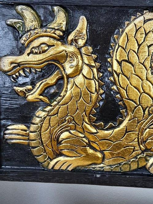 Thaise wandpanelen - Gouden Draak van kracht en wijsheid -, Antiek en Kunst, Kunst | Niet-Westerse kunst