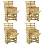 vidaXL Tuincompostbakken 4 st 80x50x100 cm geïmpregneerd, Verzenden, Nieuw