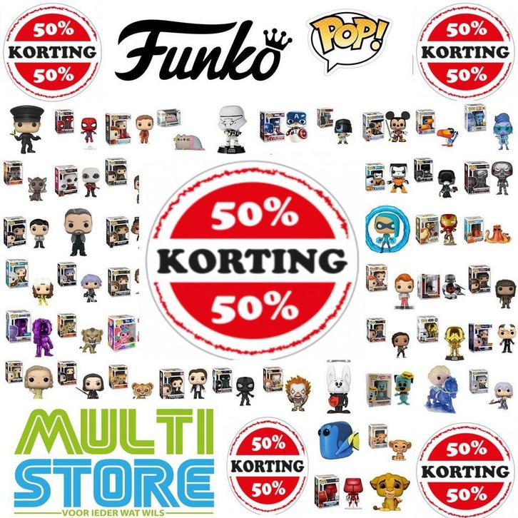 Funko Assortiment - ALLES 50% KORTING - OP=OP, Verzamelen, Poppetjes en Figuurtjes, Nieuw, Ophalen of Verzenden