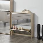 Schoenenkast Lund met spiegels 2 vouwdeuren 67x63x17 eikenkl, Huis en Inrichting, Kasten | Schoenenkasten, Verzenden, Nieuw