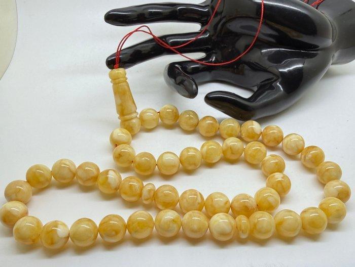Tesbih misbaha gebedsketting witte Baltische amber kralen, Antiek en Kunst, Curiosa en Brocante