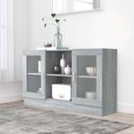 vidaXL Vitrinekast 120x30,5x70 cm bewerkt hout grijs sonoma, Huis en Inrichting, 100 tot 150 cm, Verzenden, Nieuw, Minder dan 100 cm