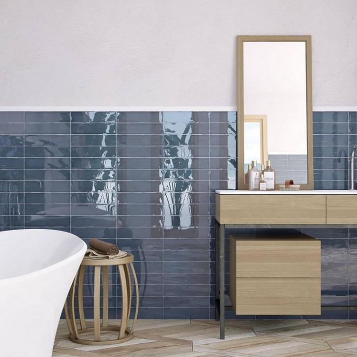 Wandtegel Colonial Marine Glans 7.5x30 cm Glans Donkerblauw, Doe-het-zelf en Verbouw, Tegels, Ophalen of Verzenden