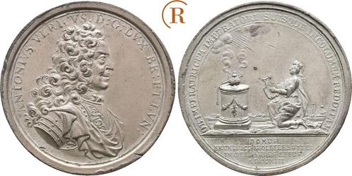Zinnmedaille 1713 Braunschweig Wolfenbuettel: Anthon Ulri..., Postzegels en Munten, Penningen en Medailles, Verzenden