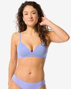 HEMA Voorgevormde bh zonder beugel recycled micro blauw, Kleding | Dames, Verzenden, Blauw