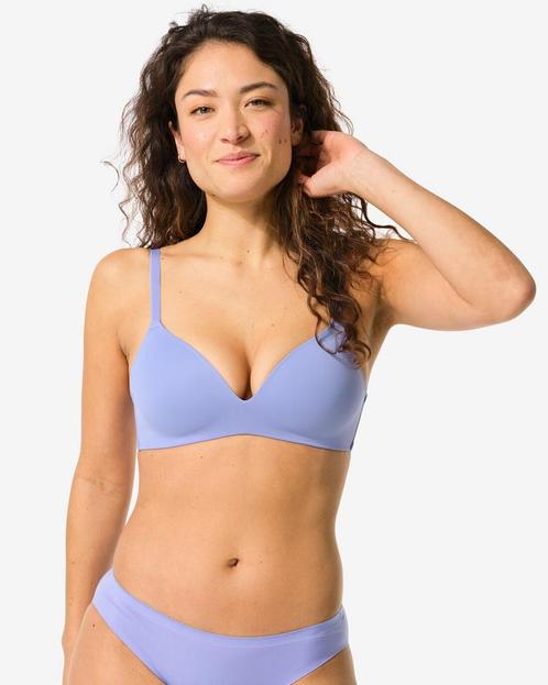 HEMA Voorgevormde bh zonder beugel recycled micro blauw, Kleding | Dames, Ondergoed en Lingerie, Verzenden