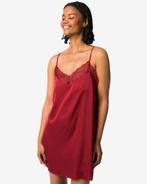 HEMA Damesnachthemd satijn met kant rood, Verzenden, Rood