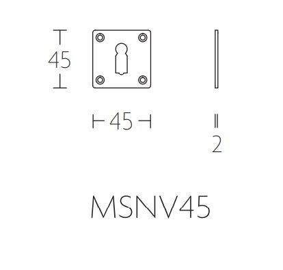 Sleutelplaatje Timeless MSNV45 Messing Ongelakt, Doe-het-zelf en Verbouw, Hang- en Sluitwerk, Nieuw, Ophalen of Verzenden