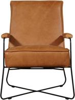 Cognac leren moderne design fauteuil - Vintage Leer Cognac (, Huis en Inrichting, Fauteuils, Nieuw, Ophalen of Verzenden, 50 tot 75 cm
