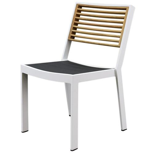 York dining tuinstoel aluminium wit teak, Tuin en Terras, Tuinsets en Loungesets, Nieuw, Ophalen of Verzenden