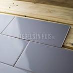 Wandtegel vlak 10x20 donker grijs glans 10 x 20 cm, Ophalen, Nieuw, 10 m² of meer, Wandtegels
