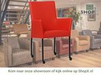 Leren eetkamerstoel Comfort met wieltjes en armleuning -, Huis en Inrichting, Stoelen, Overige kleuren, Nieuw, Leer, Ophalen of Verzenden