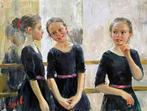 Vladimir Goussev (1957) - Jeunes Ballerines, Antiek en Kunst, Kunst | Schilderijen | Klassiek