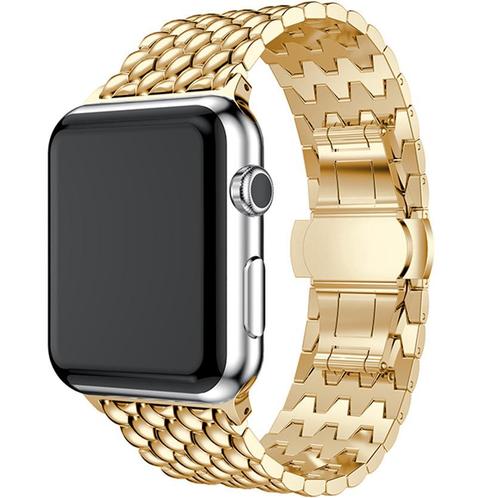 Apple Watch Draak Stalen Schakel Band Goud Horlogeband, Sieraden, Tassen en Uiterlijk, Overige Accessoires, Nieuw, Verzenden