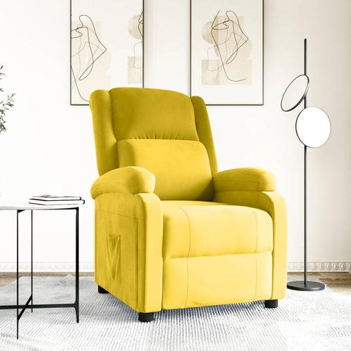 vidaXL Fauteuil verstelbaar fluweel geel, Huis en Inrichting, Fauteuils, Nieuw, Verzenden