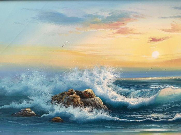 Howard Gailey - XXL Seascape beach, Antiek en Kunst, Kunst | Schilderijen | Klassiek