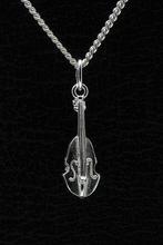Zilveren Contrabas ketting hanger, Verzenden, Nieuw