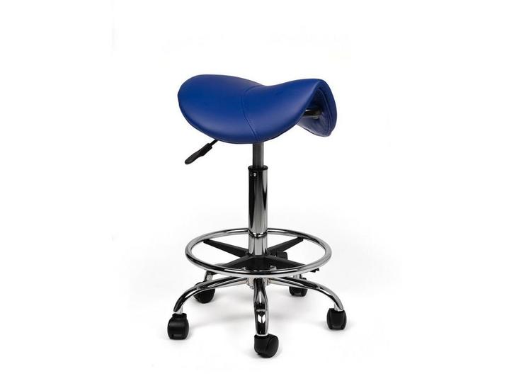 Zadelkruk Blauw - Standaard zithoogte met Voetsteun, Huis en Inrichting, Krukjes, In hoogte verstelbaar, Nieuw, Kunststof