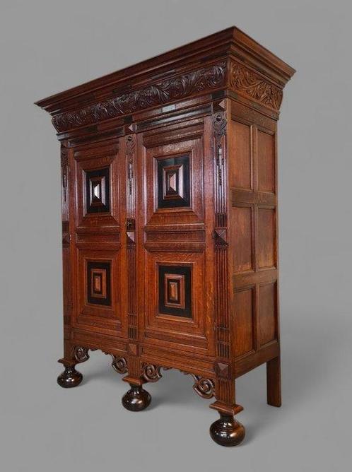 FREE SHIPPING - Kabinet - Ebbenhout, Eik - Gelderse Kast, Antiek en Kunst, Antiek | Overige Antiek