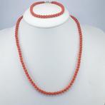 Bloedkoraal - Verguld, Zilver - 2-delige sieradenset -, Sieraden, Tassen en Uiterlijk, Antieke sieraden