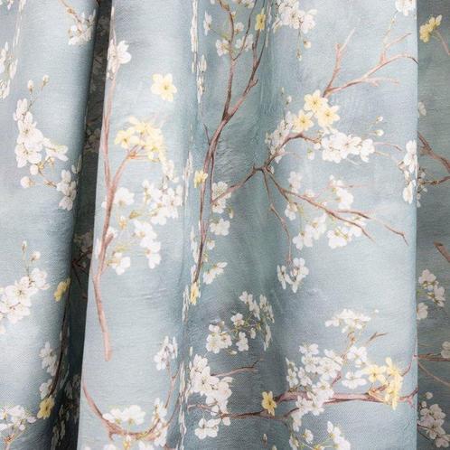 Florale stof van katoen - Peony bloemen - Veranderend blauw, Antiek en Kunst, Curiosa en Brocante