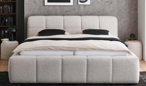 Luxe ledikant Ibiza beige bed slapen boxspring stof frame, Huis en Inrichting, Slaapkamer | Bedden, 180 cm, 200 cm, Beige, Tweepersoons