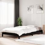 vidaXL Bed stapelbaar 90x200 cm massief grenenhout zwart, Huis en Inrichting, 90 cm, Eenpersoons, Verzenden, Zwart