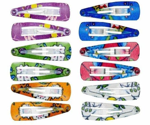 Haarspeld Klikklak Mini 12 Stuks 3cm Bloemen Print Color, Sieraden, Tassen en Uiterlijk, Uiterlijk | Haarverzorging