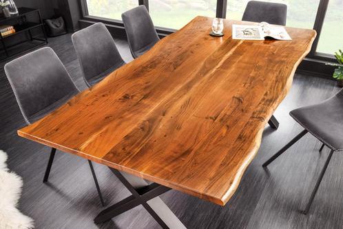 Massief houten eettafel MAMMUT NATURE 180cm acaciaboomrand, Huis en Inrichting, Tafels | Eettafels, Ophalen of Verzenden