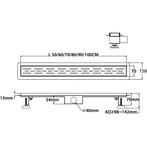 Douchegoot met Rooster - Leoni Trun - 100cm - Vloerflens -, Doe-het-zelf en Verbouw, Sanitair, Ophalen of Verzenden, Nieuw, Rvs