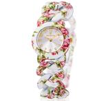 Temptation dames horloge van staal en bloemen decoratie, Nieuw