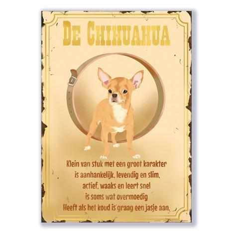 Chihuahua Vintage deco bord, Verzamelen, Dierenverzamelingen, Overige typen, Nieuw, Hond of Kat, Verzenden