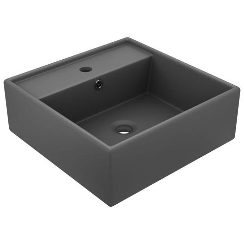 Mat Grijze Wastafel 41cm - Tweedekansje - Moderne Badkamer!, Doe-het-zelf en Verbouw, Sanitair, Nieuw, Steen, Wastafel, Ophalen of Verzenden